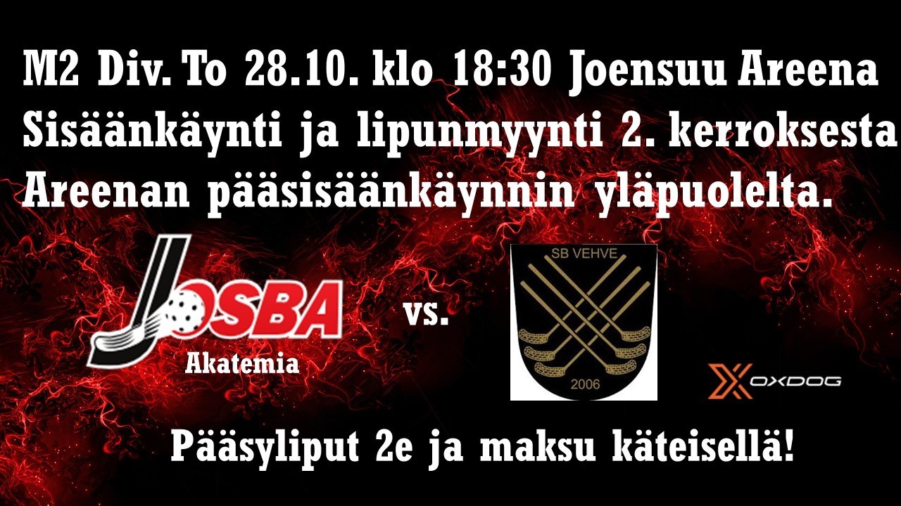 Josba Juniorit ry Akatemia vs. Vehve 2 to 28.10. Joensuu Areenalla