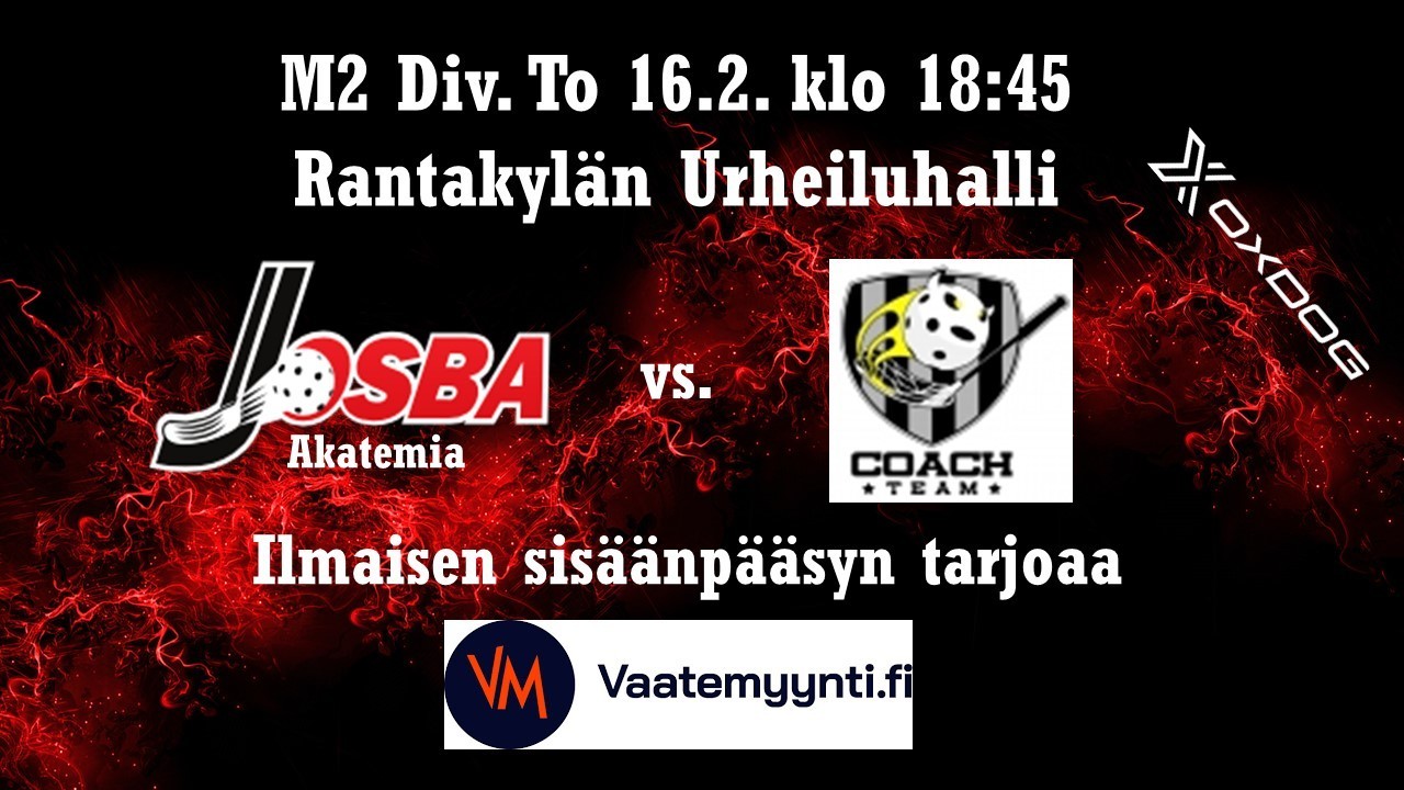 Josba Akatemia vs. Coach Team to 16.2. katsottavissa myös karjalainen.fi/live