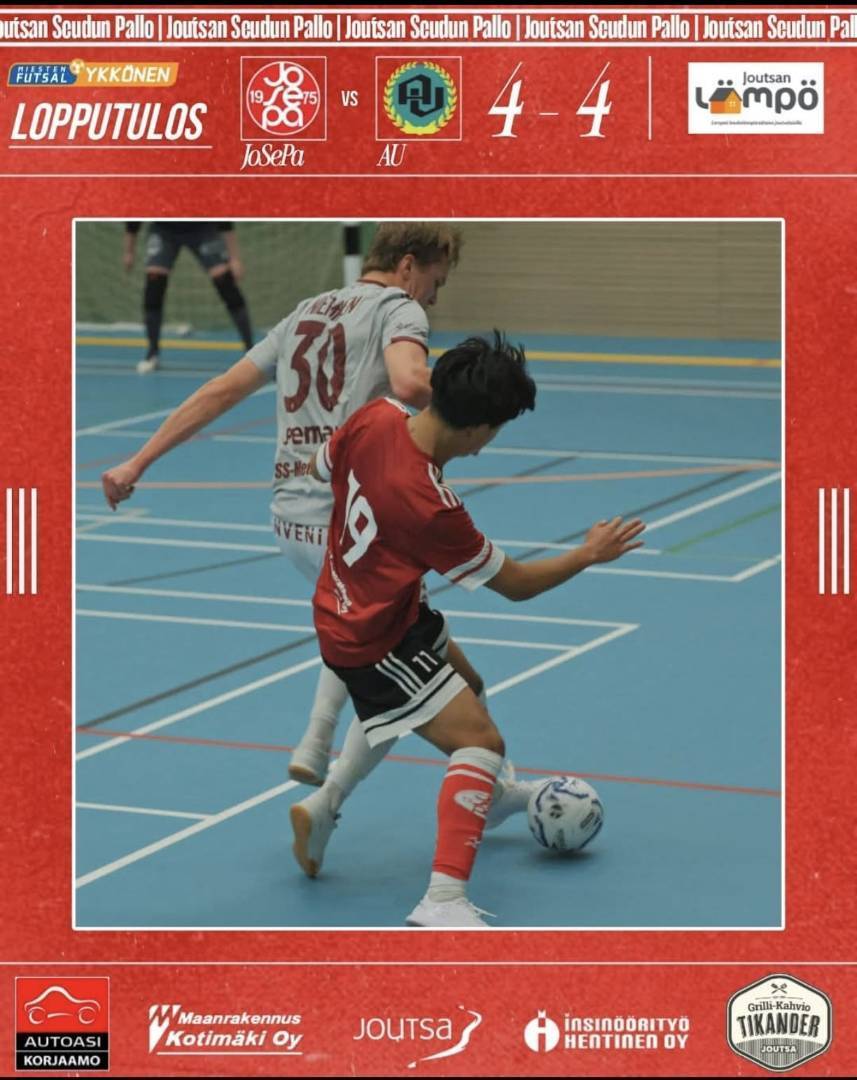 Kalenterivuoden viimeisestä pelistä pisteet jakoon AU:n kanssa