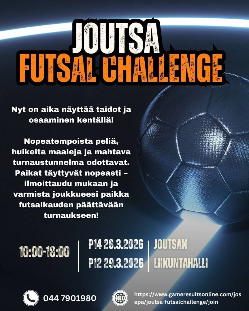 Joutsa Futsal Challenge-turnauksen aikatauluun muutoksia!