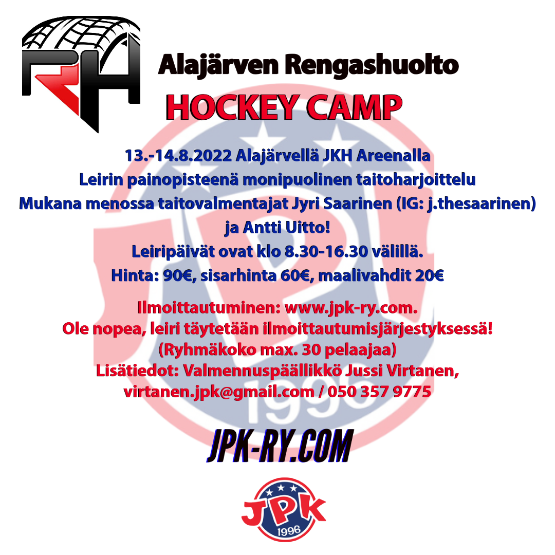 Alajärven Rengashuolto Hockey Camp 2022 - Ilmoittautuminen avattu!