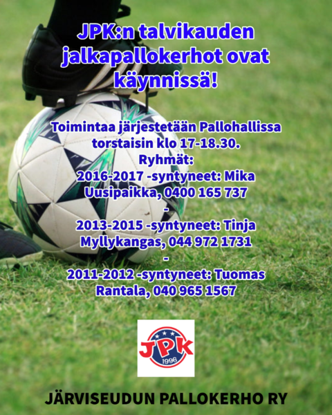 Jalkapallokerhojen talvikausi on käynnistynyt!