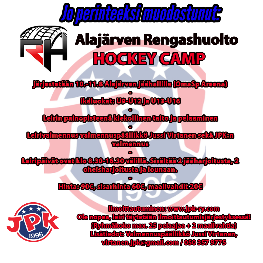 Alajärven Rengashuolto Hockey Camp 10.-11.8.2024!