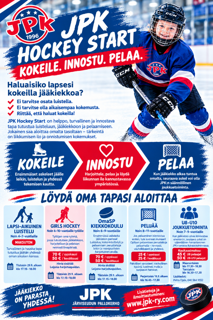 JPK Hockey Start - löydä oma tapasi aloittaa jääkiekko!