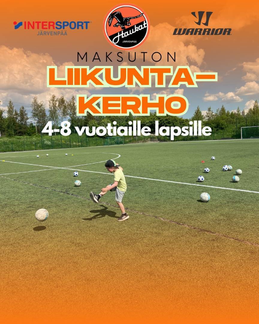 Haukkojen maksuton liikuntakerho 4–8-vuotiaille kesäkuussa!