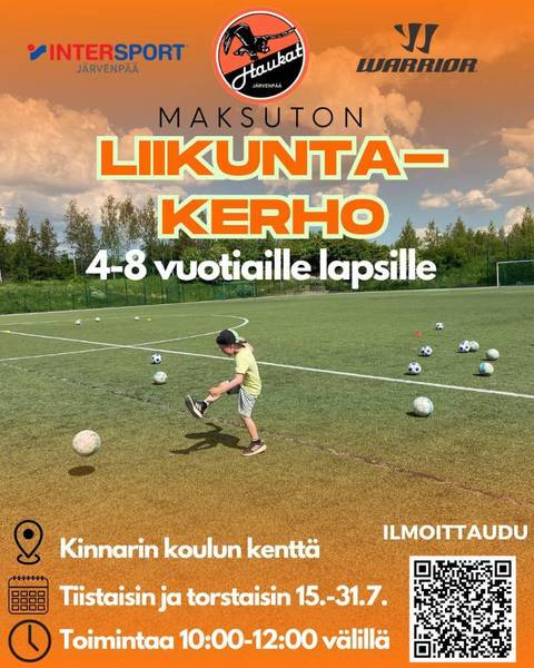 Maksuton liikuntakerho jatkuu Heinäkuussa !