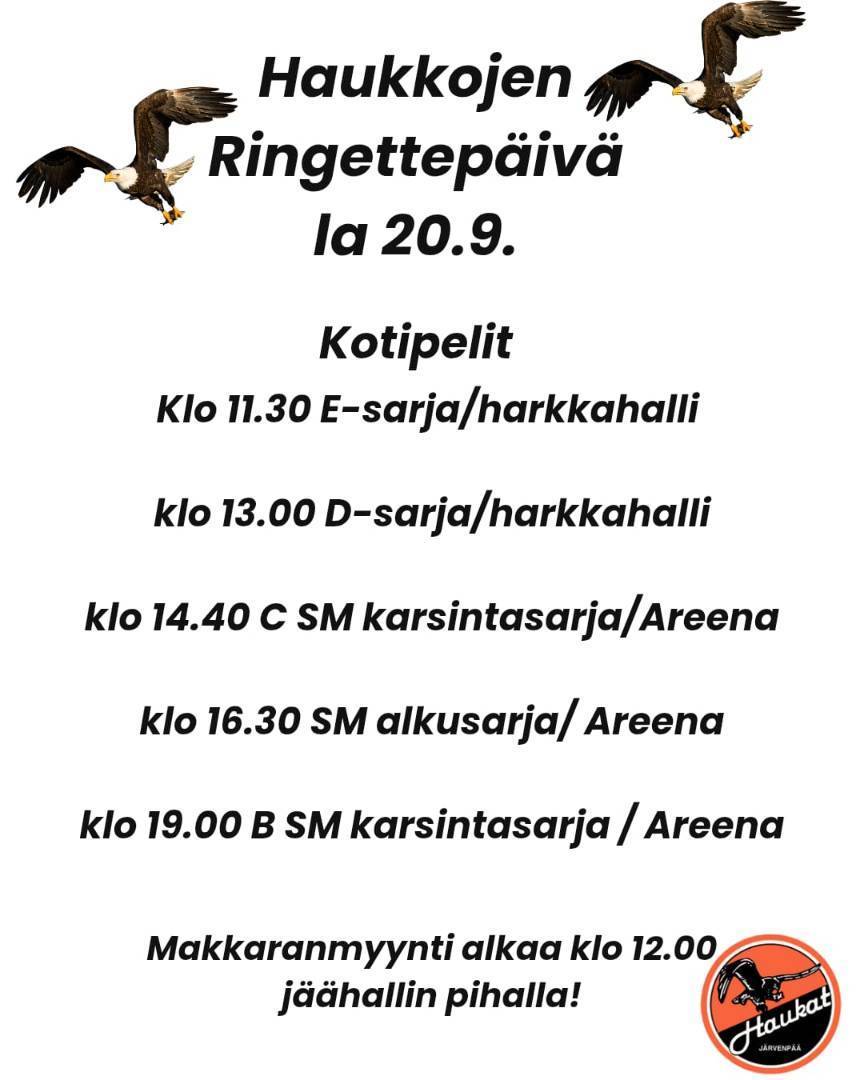 Ringettepäivä 20.9. lauantaina