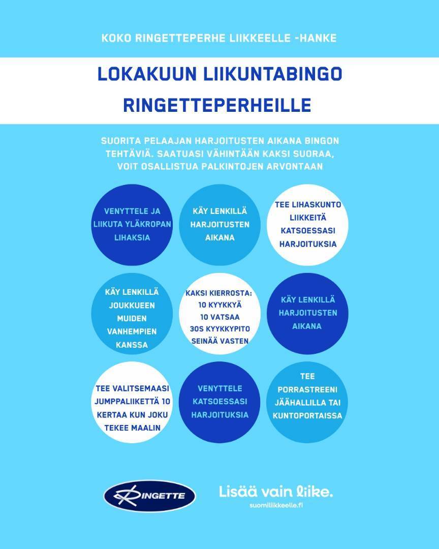 Lokakuun liikuntabingo