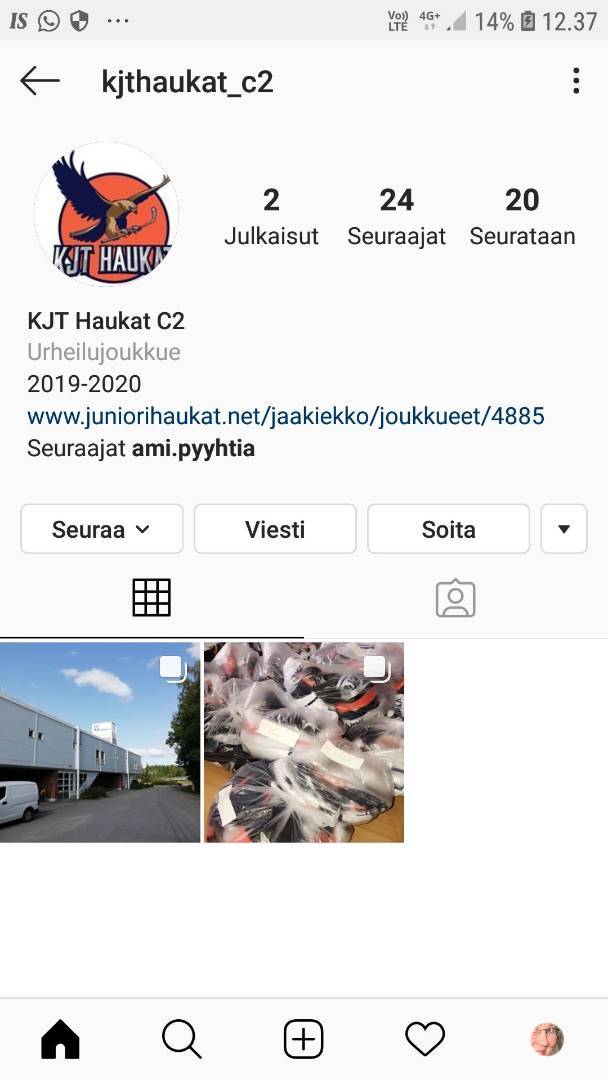 KJT Haukat C2 on myös Instagramissa - Käy seuraamassa ja tykkää!