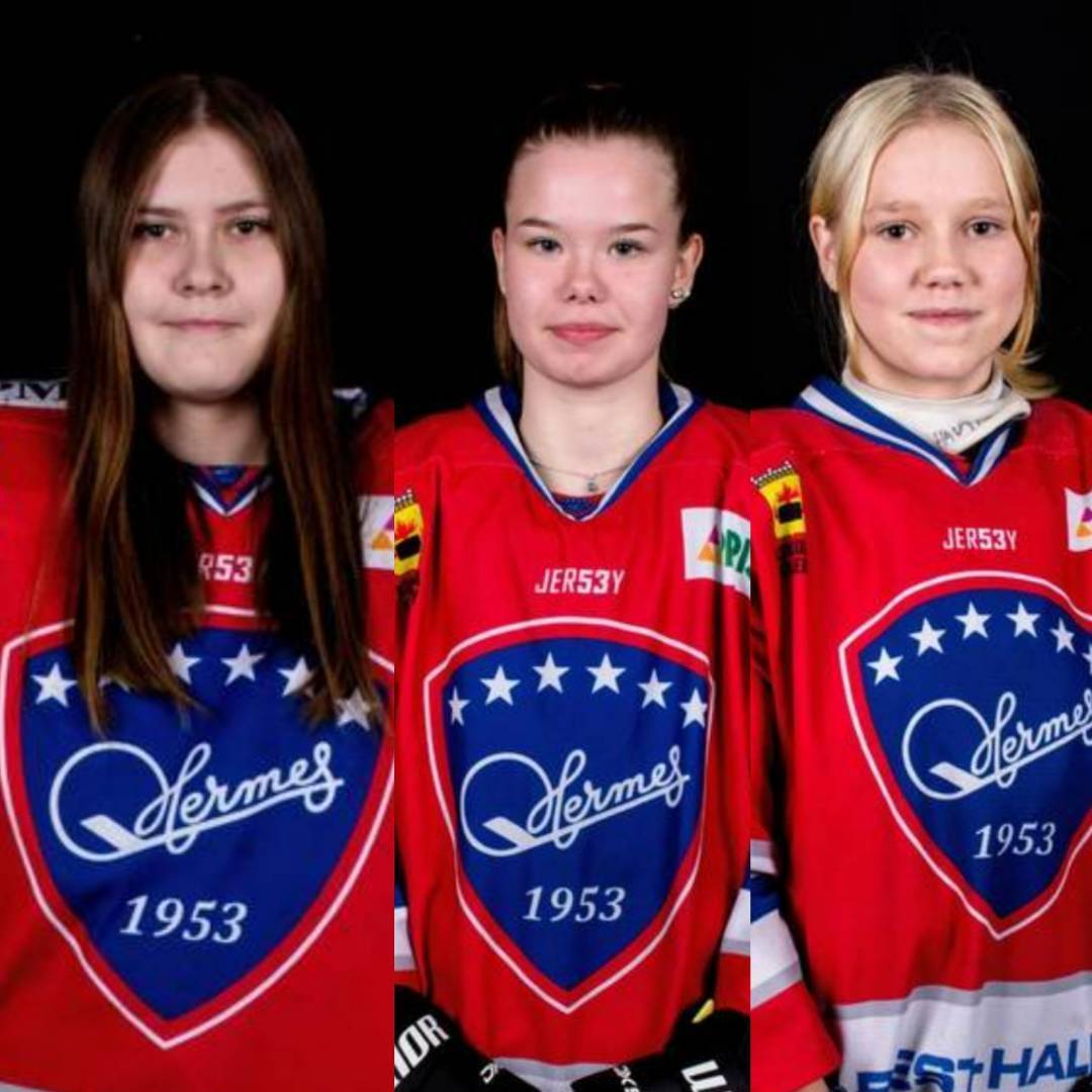 Annika Saastamoinen, Sarah Tissarinen ja Ella Hautala tyttöjen Pohjola-leirille
