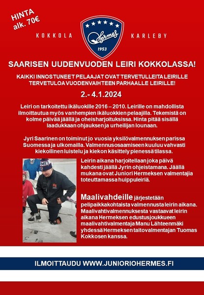 Uudenvuoden leiri 2024 - Skills The Saarinen Ilmoittautuminen avattu!