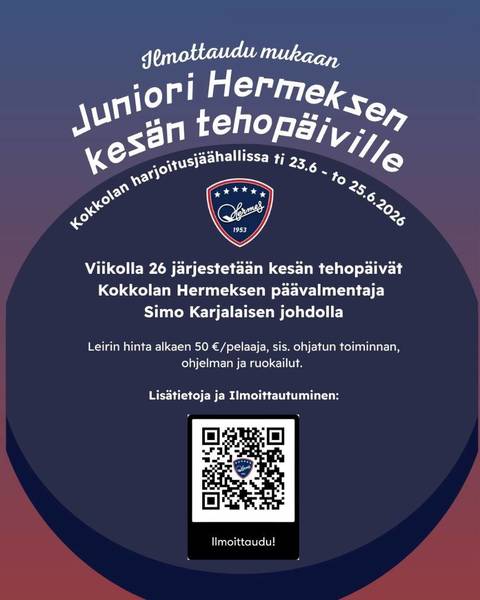 Kesän tehopäivät viikolla 26. U8-U15 ikäisille!