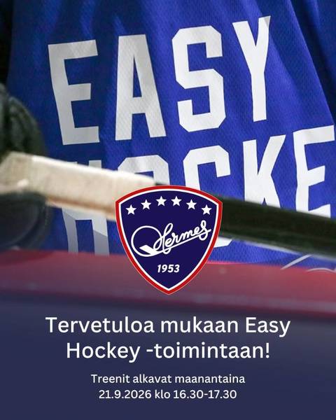 Tervetuloa mukaan Juniori Hermeksen järjestämään Easy Hockey -toimintaan kaudelle 2026-2027!