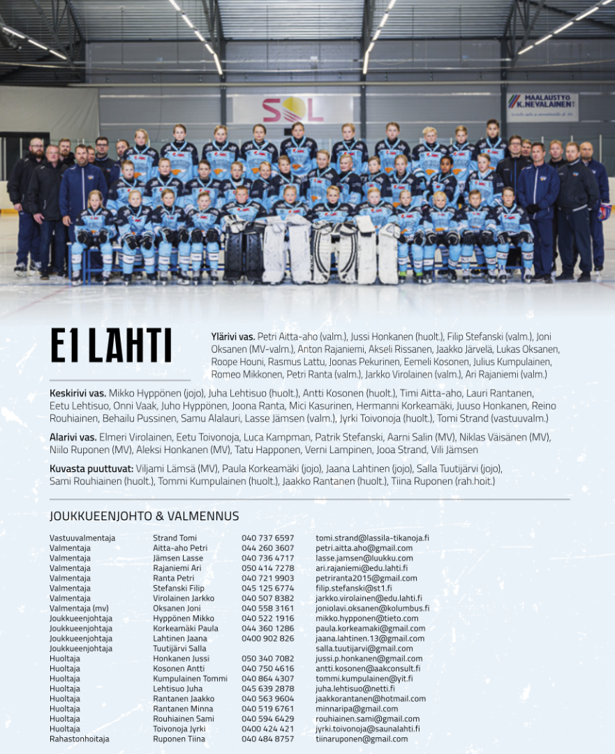 Pelicans E1 Lahti - Meidän oma joukkue