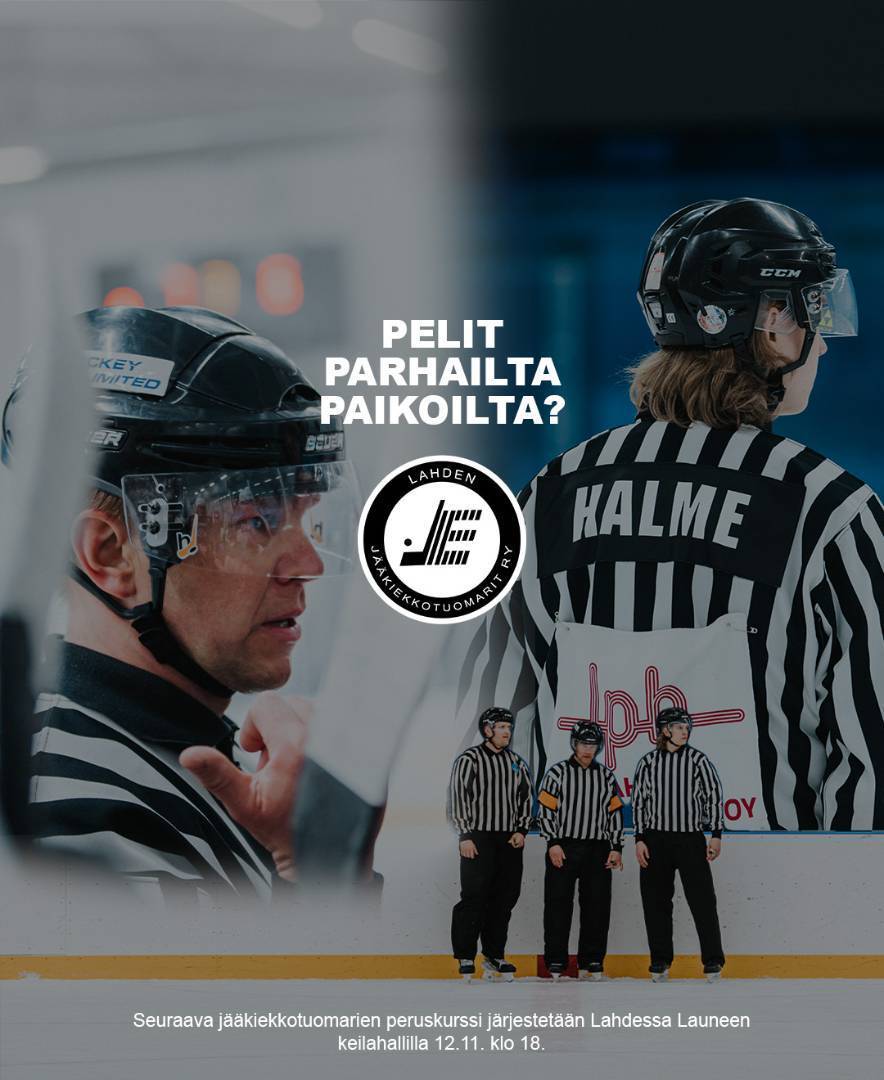 Pelit parhailta paikoilta? -> Jääkiekkotuomarin peruskurssi 12.11.