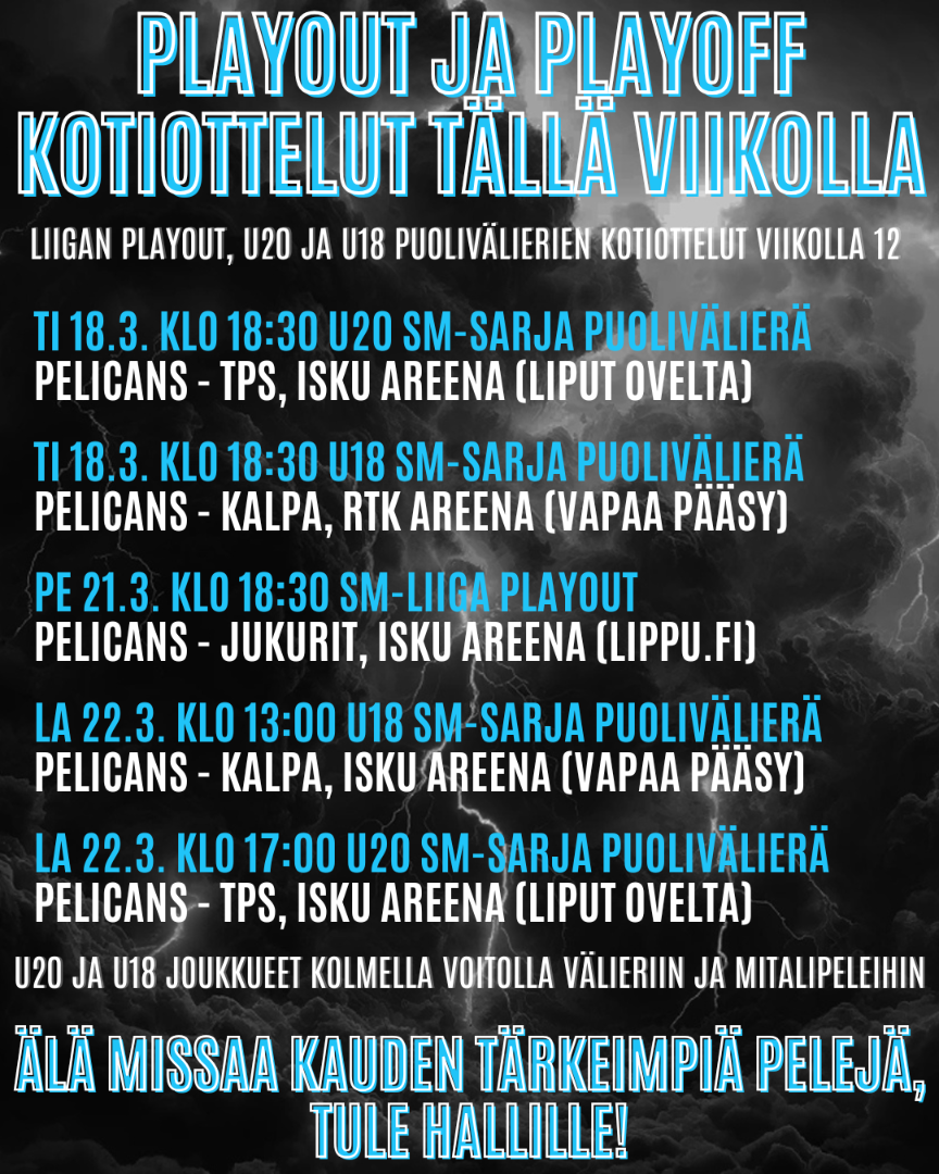 Playoffs kausi starttaa Lahdessa!