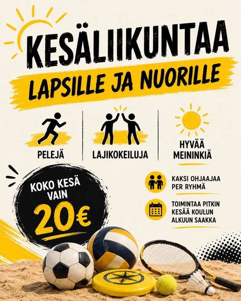 Kesäliikuntaa lapsille ja nuorille Kokkolassa!