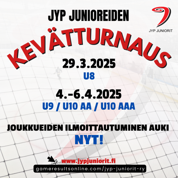 Vuosittainen U8-U10-kevätturnaus tulee taas - ilmoittautuminen auki NYT!