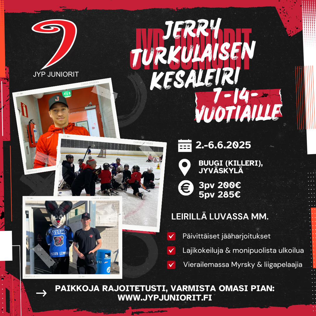 Jerry Turkulaisen kesäleirin ilmoittautuminen auki NYT!