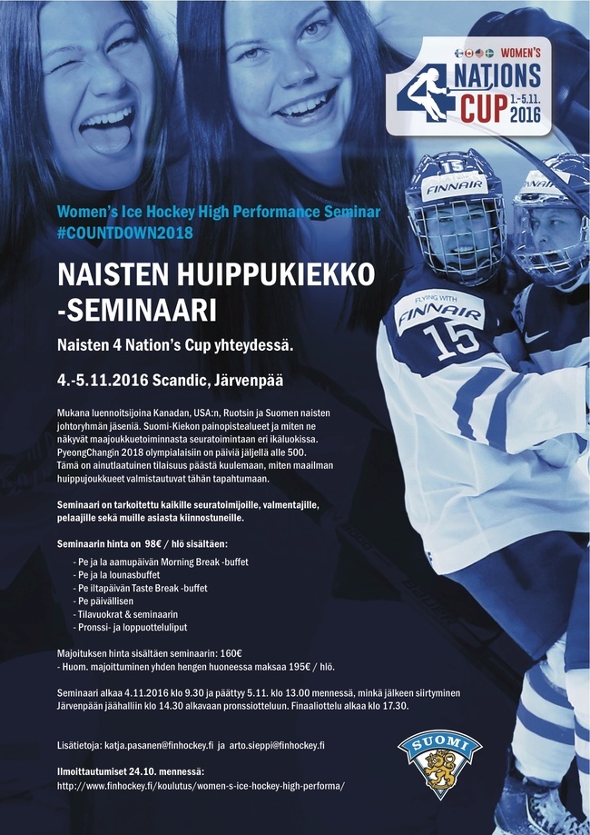 Ilmoittautuminen Naisten huippukiekko -seminaariin avattu