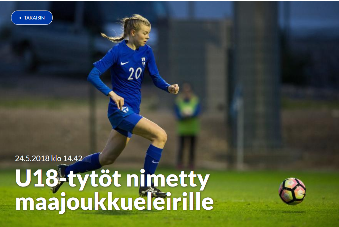 Leena Mankki JyPK mukana U18-maajoukkueleirillä 5. - 7.6.