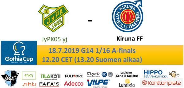 Gothia Cup G14: JyPK/YJ - Kiruna FF (A-finals 1/16)