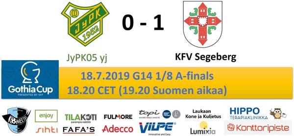 Gothia Cup: JyPK05 yj. - KFV Segeberg 0 - 1