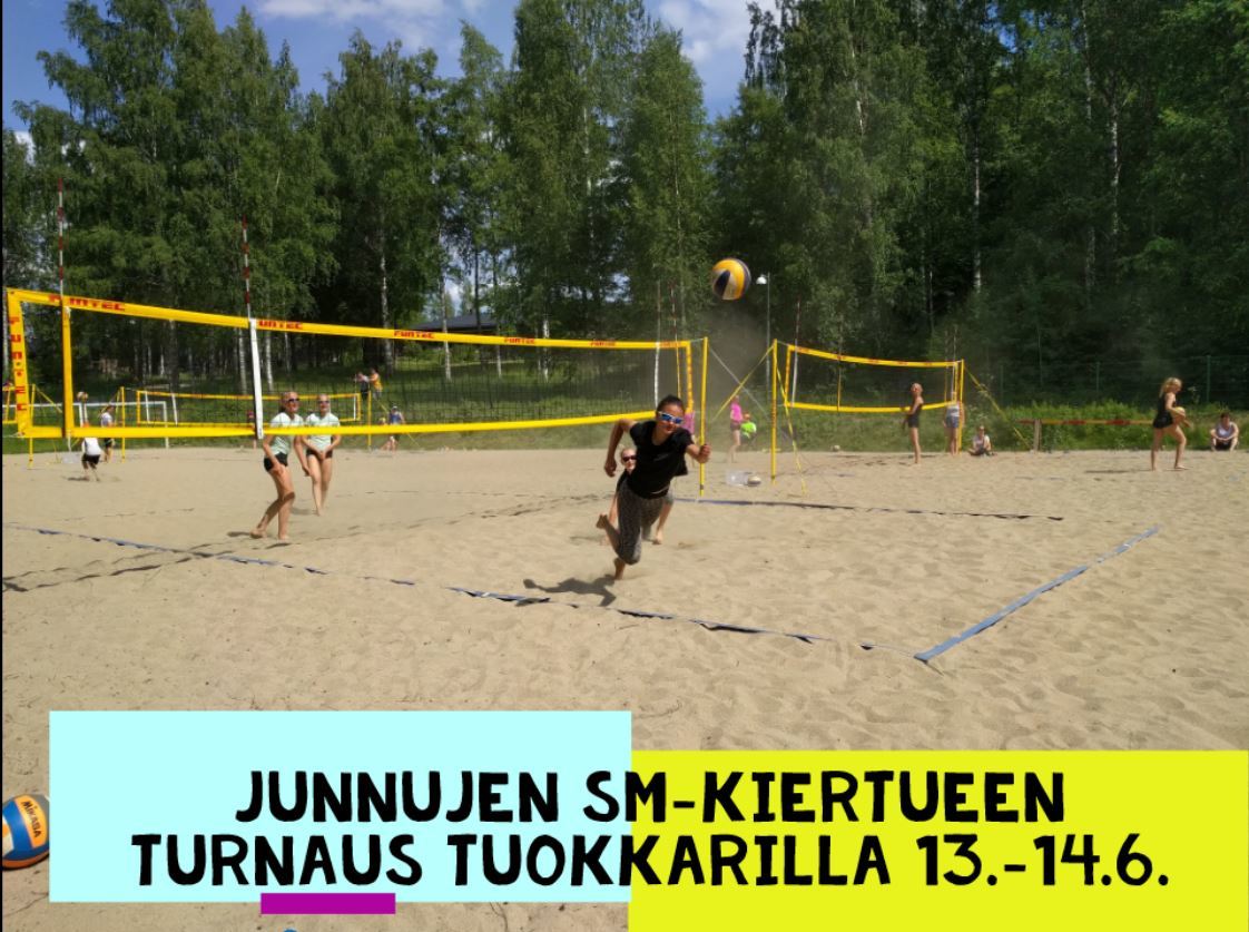 Junioreiden SM-kiertueen beach volley -turnaus Tuomiojärvellä viikonloppuna