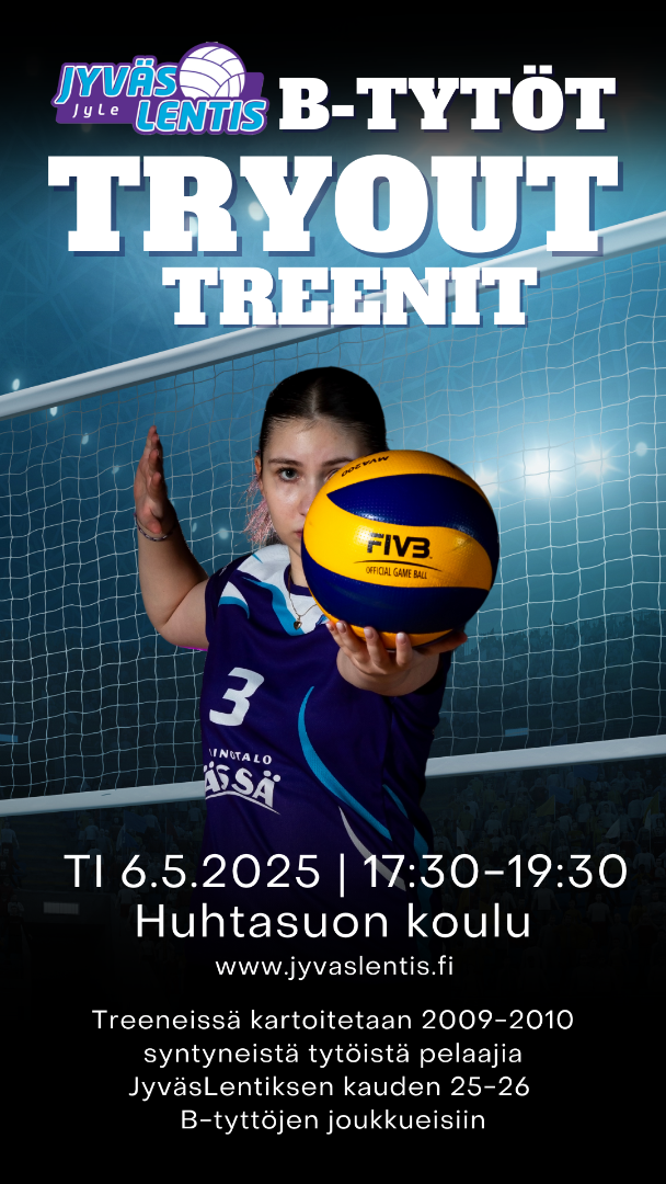 TRYOUT -treenit 2009-2010 syntyneille tytöille TI 6.5.2025 17:30-19:30 Huhtasuon koulu