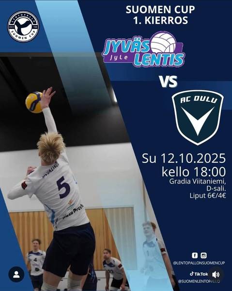 Suomen Cup - JyLe - AC Oulu Volley 12.10. klo 18.00
