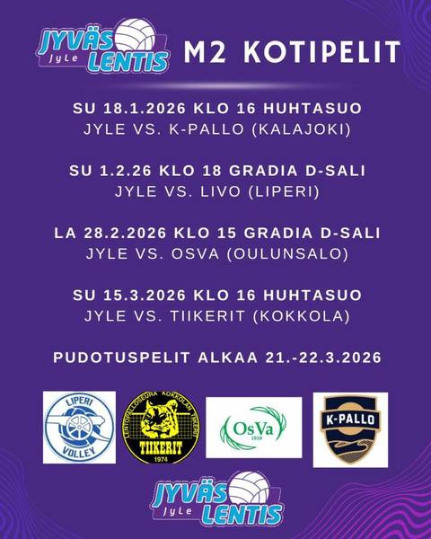 Miesten 2-sarjan kevään kotiottelut