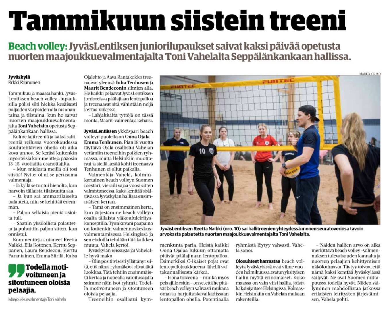 "Tammikuun siistein treeni"