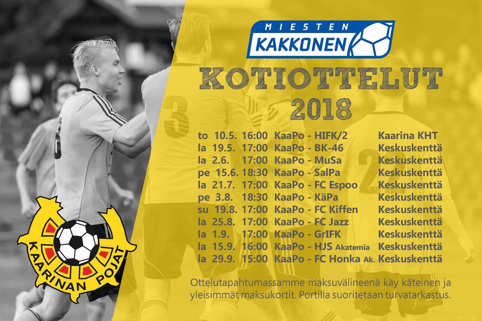 Miesten Kakkosen otteluohjelma on valmis!