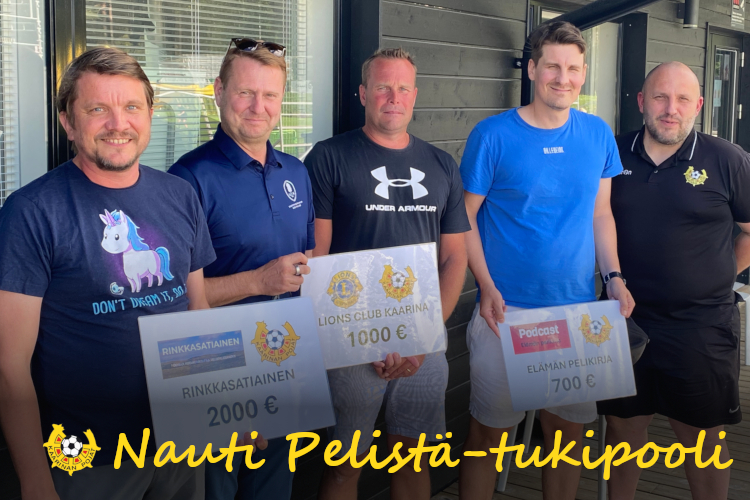 Rinkkasatiainen Oy, Elämän Pelikirja-podcast ja Lions Club tukemassa Nauti Pelistä-tukipoolia