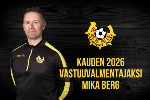 Kauden 2026 vastuuvalmentajaksi Mika Berg
