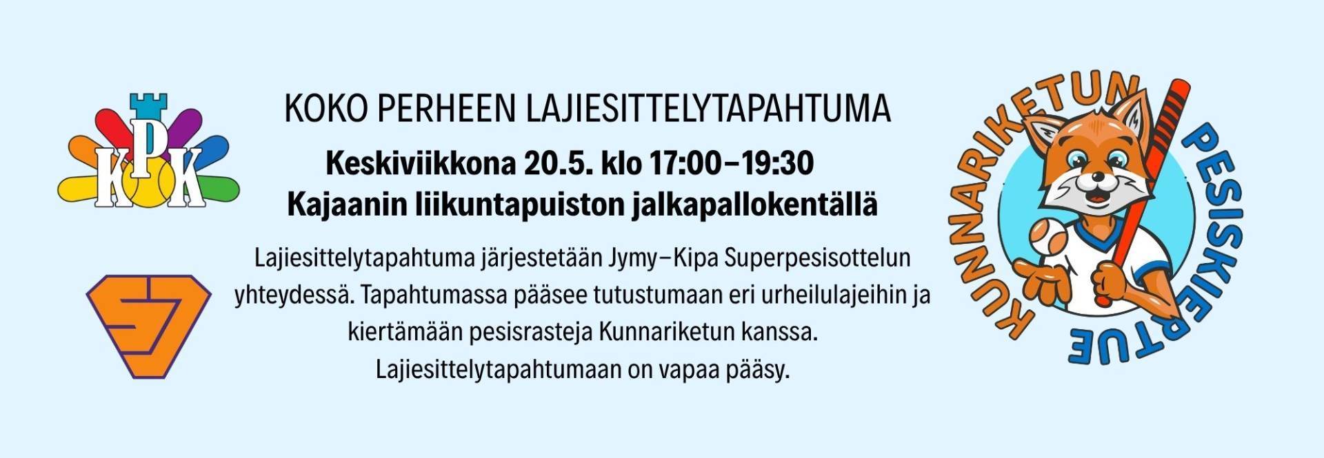 Lajien tutustumis- ja esittelytapahtuma 20.5. 