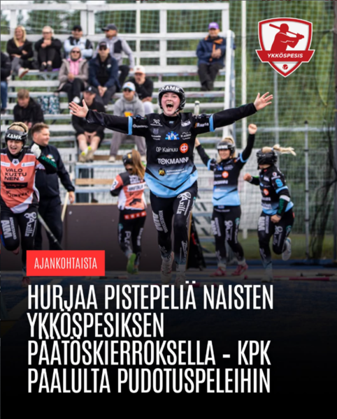 KPK Ykköspesiksen runkosarjan voittaja- vastaan pudotuspeleihin SiiPe