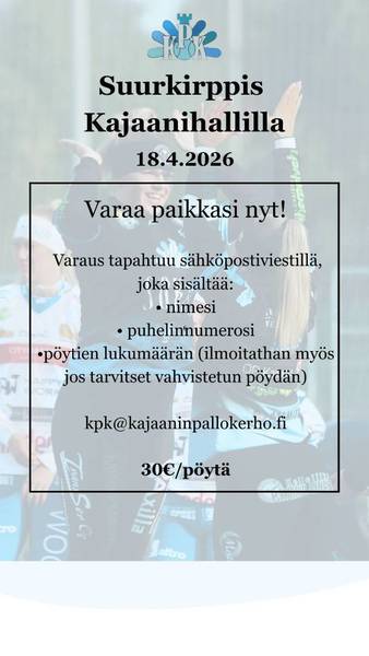 Suurkirppis tulee taas! Myyjä varaa pöytäsi!