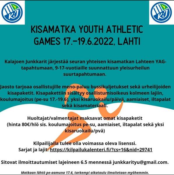 Kisamatka YAG Lahti 17.-19.6