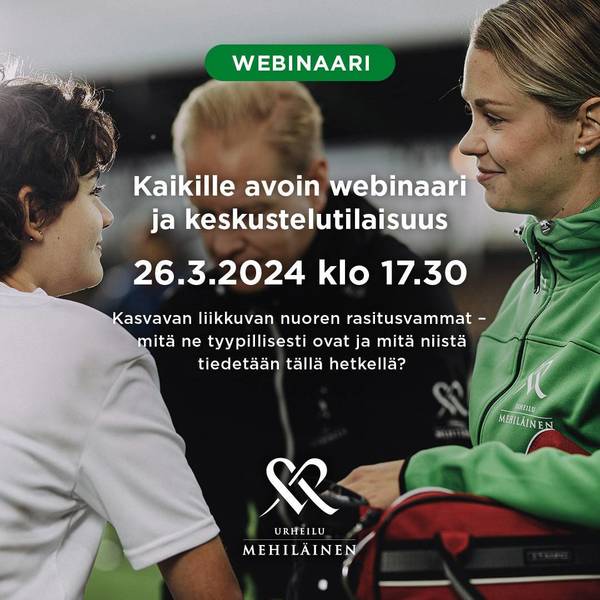 Urheilu Mehiläinen järjestää maksuttoman webinaarin tiistaina 26.3. klo 17.30.