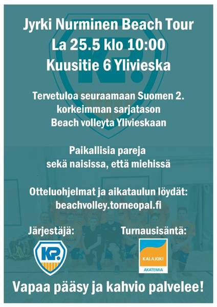 Tervetuloa seuraamaan Suomen 2. korkeimman sarjatason Beach volleyta Ylivieskaan!