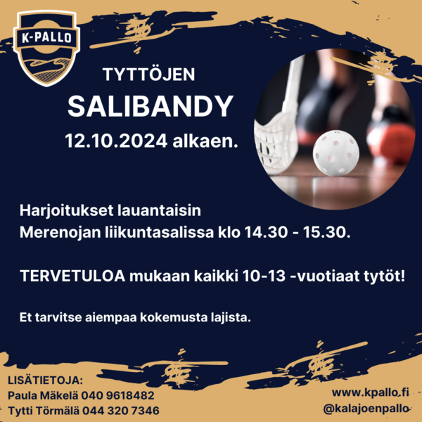 Tyttöjen salibandytreenit 12.10.2024 alkaen.