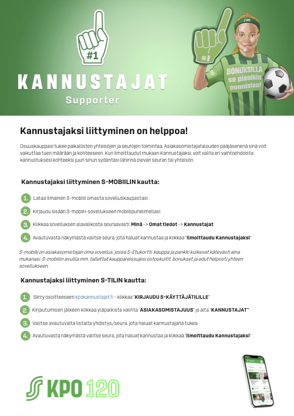 Liity nyt K-Pallon kannustajaksi!