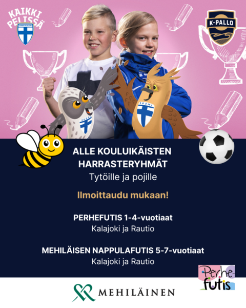 Ilmoittautuminen alle kouluikäisten harrasteryhmiin.