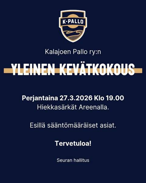 Kalajoen Pallo ry:n kevätkokous 27.3.2026