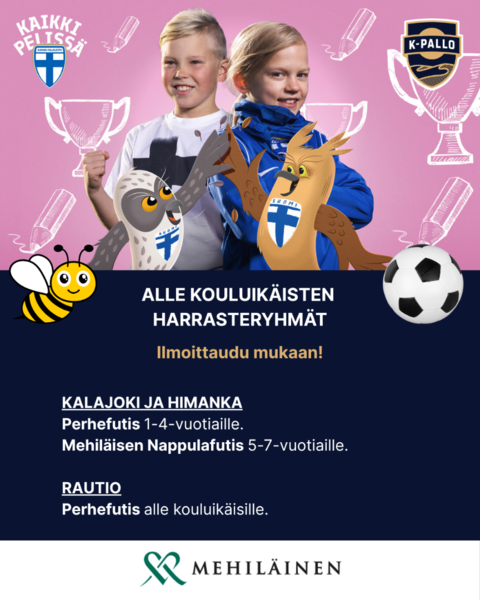 Ilmoittautuminen alle kouluikäisten harrasteryhmiin.