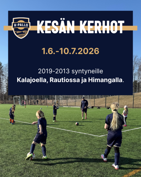 Jalkapallokerhot kesällä 2026. Ilmoittaudu mukaan!