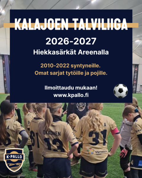 Kalajoen Talviliiga 2026–2027 ilmoittautuminen on käynnissä!