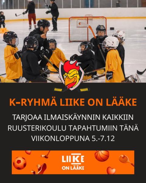 Ruusterikoulut viikolla 49 - K-ryhmän Liike on Lääke tarjoaa ilmaisen tapahtumaviikonlopun!