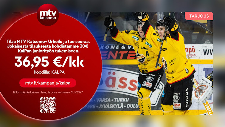 Tilaa MTV Katsomo+ Urheilu tarjoushintaan ja tuet KalPan juniorityötä!